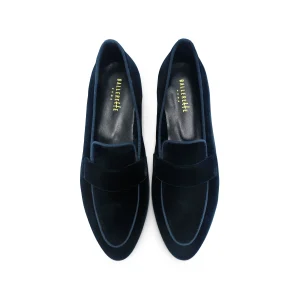 Mocassini donna eleganti in velluto blu