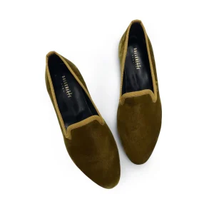 Slippers da donna senape in velluto