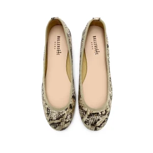 Ballerine animalier pitonate in pelle