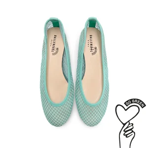 TT GO GREEN Collection - Ballerine trasparenti acqua in tessuto ECO mesh e rete