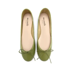 Ballerine verdi oliva in pelle