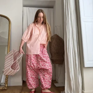 Chemisier « ÉLISE » coton rose pâle