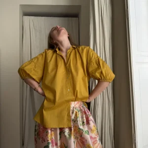 Chemisier « ÉLISE » coton jaune ocre