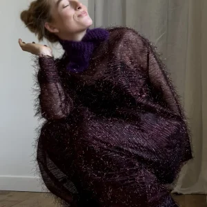 Tour de cou mohair violet