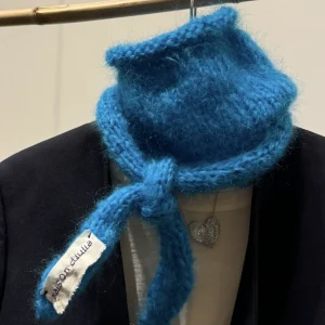 Tour de cou kid mohair bleu