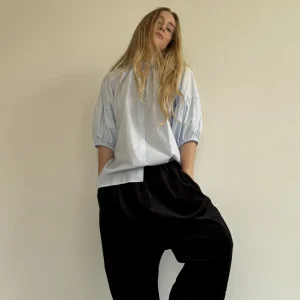 Chemisier « ÉLISE » coton bleu ciel