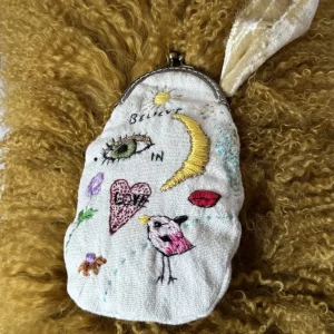 Mini sac minaudière brodé main