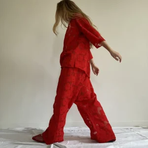 Teeshirt « LUCIEN » fleuri rouge vermillon