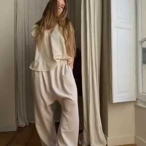 Blouse voile de coton vanille