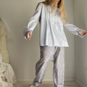 Chemisier « LILY » coton bleu ciel