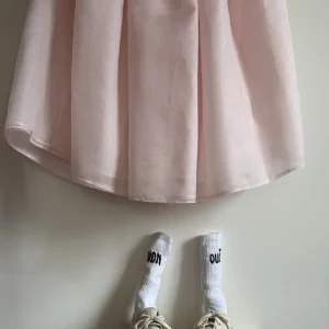 Chaussettes en coton brodées main « Oui Non »