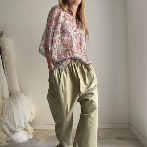 Chemisier « GEORGETTE » mousseline de soie fleurie