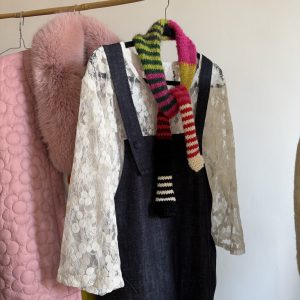 Écharpe tricotée main laine & kid mohair