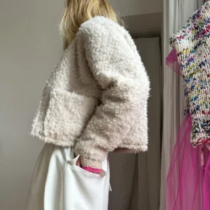 Veste tissu moutonné ecru