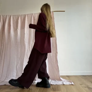 Sweat-shirt coton French Terry bordeaux