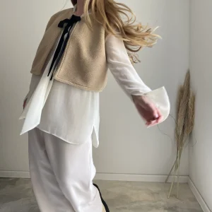 Gilet sans manches sherpa sable