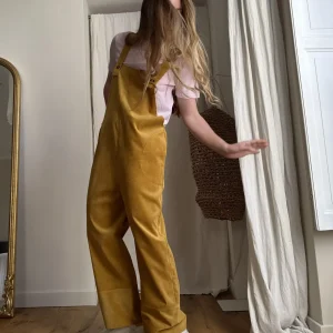 Salopette « LOUISON » velours milleraies ocre