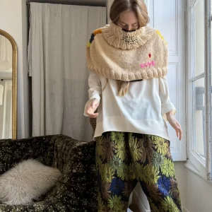 Cache épaules tricoté main en laine & mohair