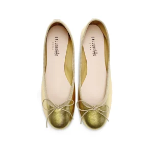 Ballerine oro in pelle laminata