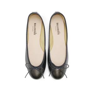 Ballerine grigie in pelle laminata