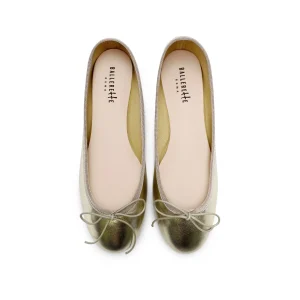 Ballerine in pelle laminata platino