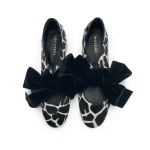 Scarpe donna animalier in cavallino maculato bianco e nero
