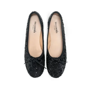 Ballerine accollate con paillettes nere