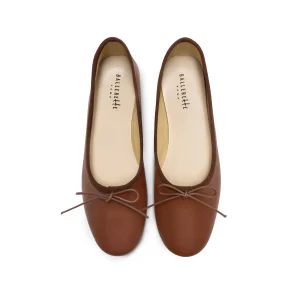 Ballerine "glove shoes" marroni accollate in pelle