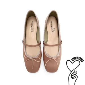 TT GO GREEN Collection - Ballerine Mary Jane rosa antico in raso ECO
