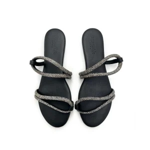 Sandali gioiello da sera in strass argentati