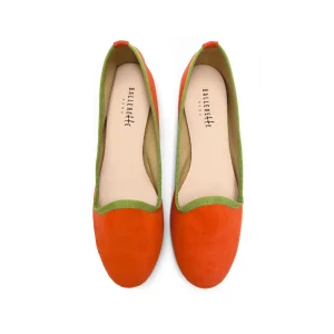 Slippers donna in camoscio arancio