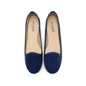 Slippers donna in camoscio blu