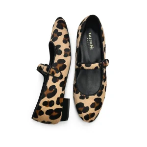 Ballerine Mary Jane animalier maculate con cinturino
