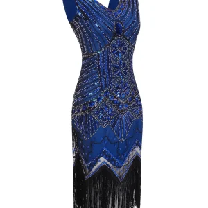 Mode Année 20 Robe Bleu Marine