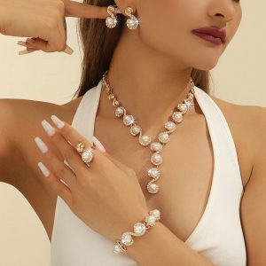 Set bijoux 4 pièces perles femme complet élégance intemporelle MAX FOR ME